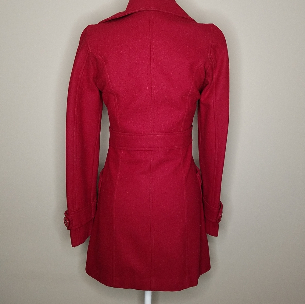 Tulle Red Wool Button Jacket Xs Extra Small - image 4